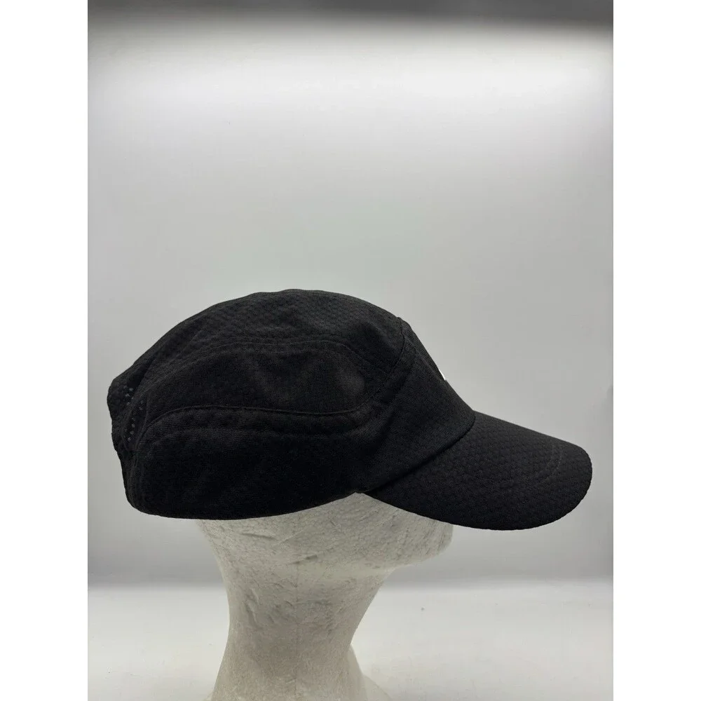 Vintage Nike 5 Panel Hat Black Mesh Running Camp Cap Y2K